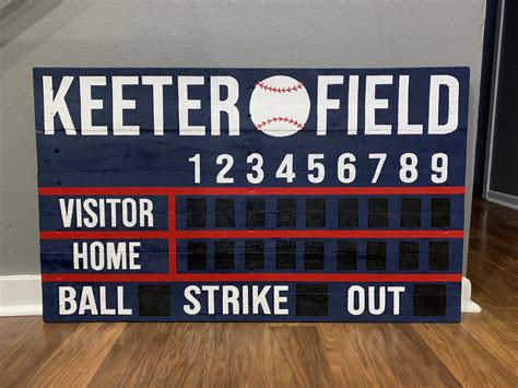 Personalized Baseball Scoreboard Parkwood Pallets Sports Nursery