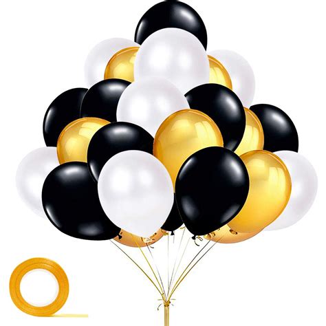 Buy Yiran Gold And Black Balloons 100 Pcs Of Black Balloons Gold