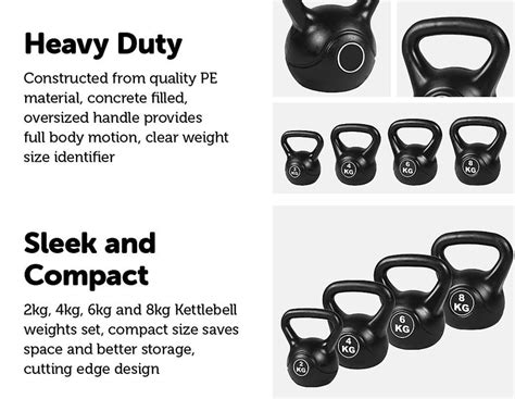 4pcs Exercise Kettle Bell Weight Set 20kg Gym Exercise