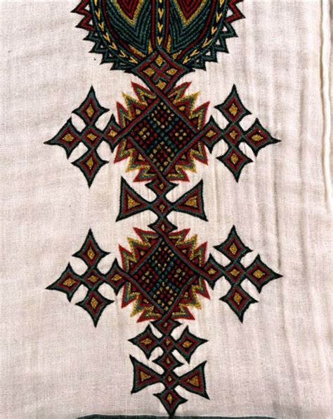 Africa Embroidery Detail From A Tunic From Ethiopia Cotton