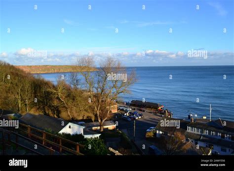 Filey Bay Seafront Calm North Sea On A Sunny Day North Yorkshire Uk