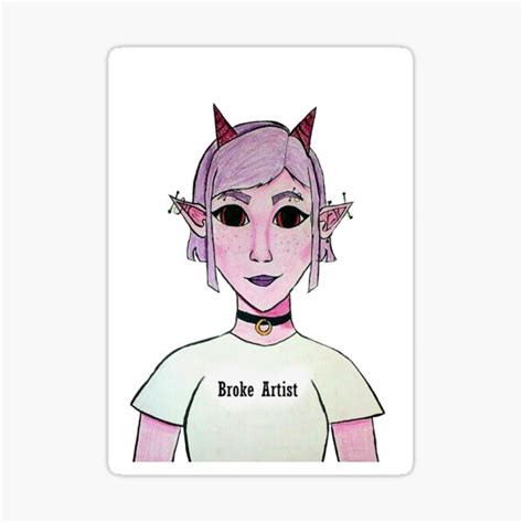 Pink Demon Girl Sticker By Sunnyscribble Redbubble
