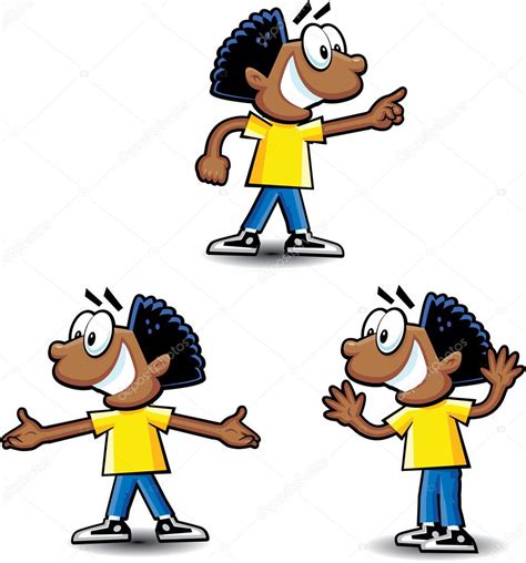 African American Boy Cartoon — Stock Vector © Kk Inc 9470189