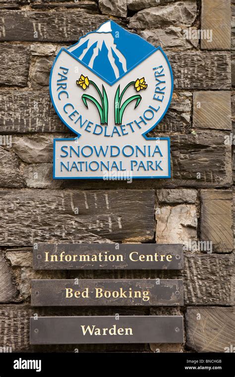 Snowdonia National Park Sign In High Resolution Stock Photography And