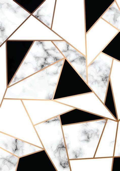 Wallpaper Abstract Geometric Marbe Golden And Marble Black And White