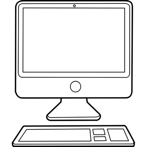 Outline Desktop Computer Configuration Vector Image Free Svg