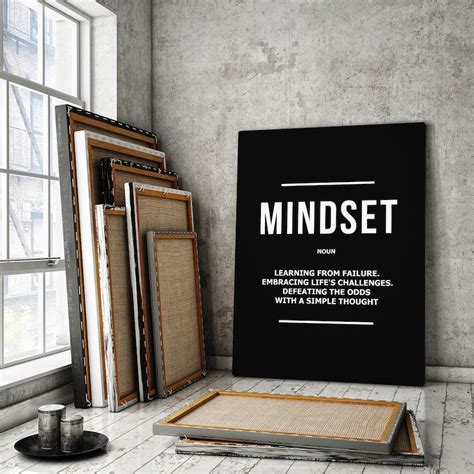 Mindset Definition Wall Art Office Decor Canvas Print Mindset Etsy