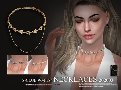 S Club Ts4 Wm Necklace 202003 In 2020 Necklace Sims 4 Womens Necklaces