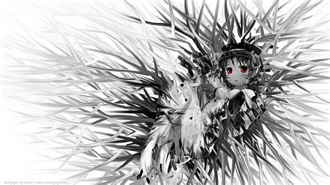Red Eyes Grayscale Anime Free Wallpaper