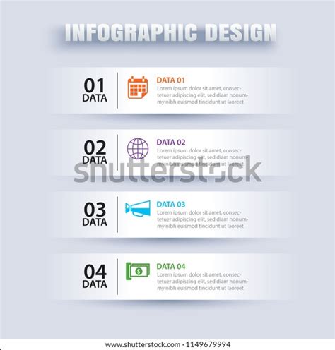 Infographics Tab Horizontal Paper Index 4 Stock Vector Royalty Free