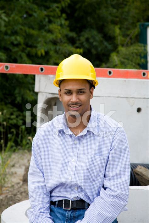 Construction Worker Smiling Stock Photo Royalty Free Freeimages
