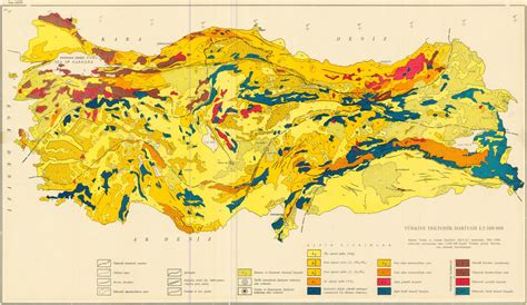 Türkiye Tektonik Haritası Coğrafya Bilimi
