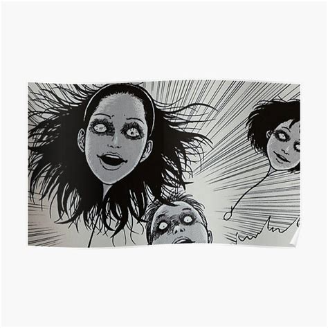 Junji Ito Floating Heads Poster By Weloveanime Redbubble