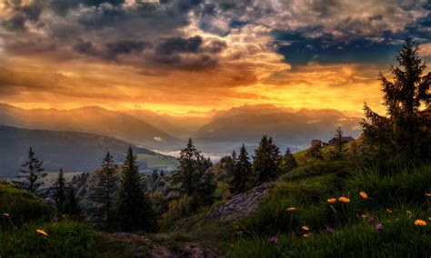 K Amden Switzerland Scenery Sunrises And Sunsets