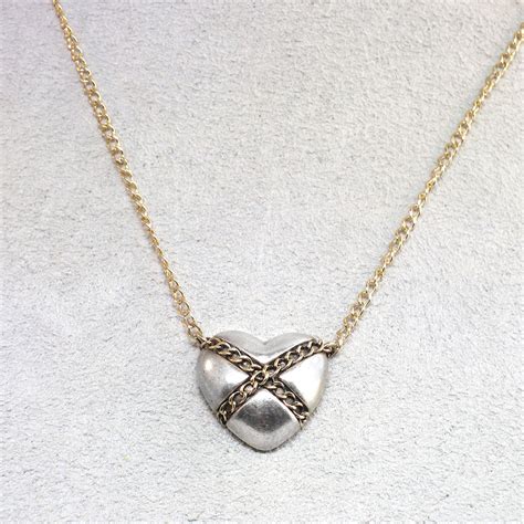 See more ideas about tiffany necklace, necklace, tiffany. Rare Tiffany & Co. Two Tone Heart Pendant SS/14k | Antique ...