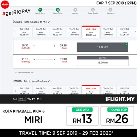 Linda asks…can i get the price list of air ticket in airasia airline in miri?i plan to go to miri, i just would like to know the price ticket of airasia airline is going to miri onthe chinese new year of coming next year.kaki cuti cuti. RM1 DEALS by AirAsia 72 HOURS ONLY - iFlight.my
