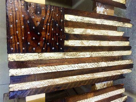 Rustic Wood American Flag Etsy