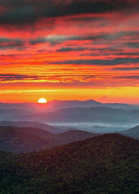 Sunrise Mountain Landscape North Carolina Blue Ridge Parkway Asheville