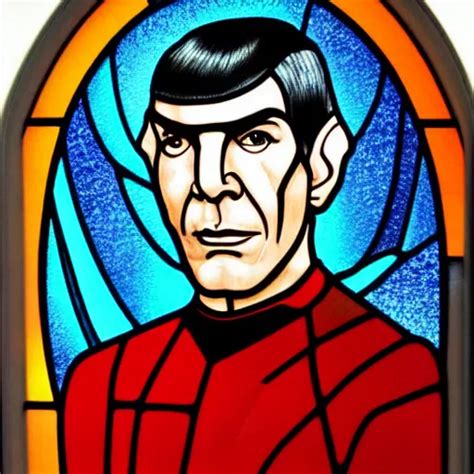 Portrait Of Spock Stained Glass Window Stable Diffusion Openart