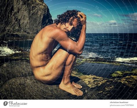 Naked Guy On The Rocky Beach Ein Lizenzfreies Stock Foto Von Photocase
