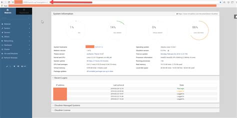 Issues With Cloudmins Open Webmin Link On The Dashboard Page