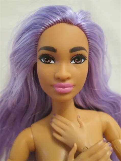 Barbie Dreamtopia Hybrid Nude Doll Made To Move Body Purple Hair