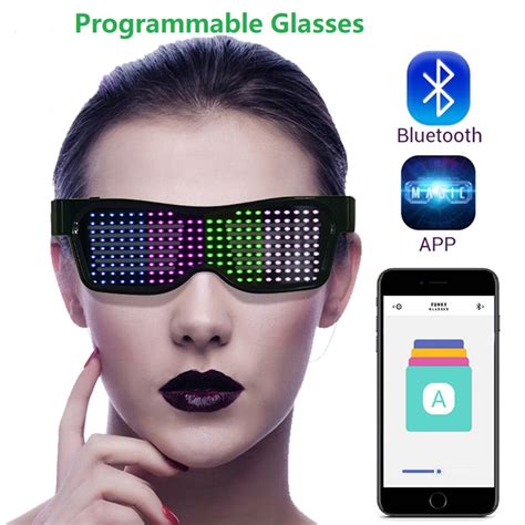 Programmable Led Party Glasses Magic Bluetooth App Control Luminous Eye Glasses Emd Dj Electric