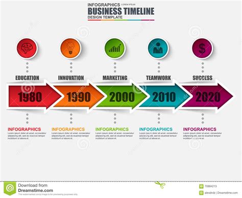 Infographic Timeline Vector Design Template Stock Vector Illustration