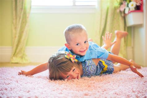 Lifestyle Series Brother And Sister Playing In Bedroom Bond Products Inc