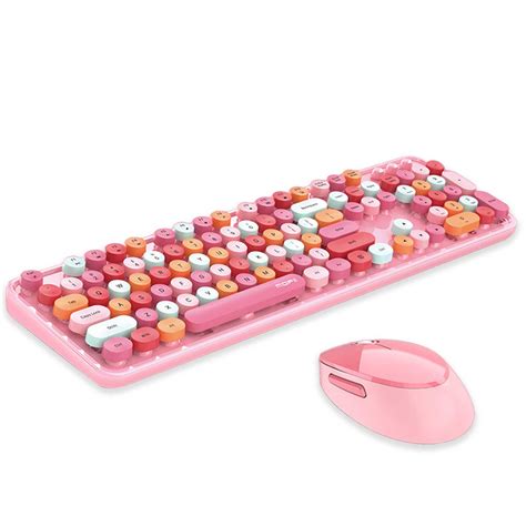 Mofii Wireless Keyboard And Mouse Combo Pink Ptc Shop Australia