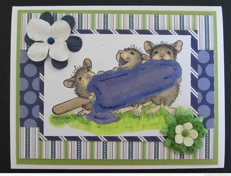 mouse popsicle card with house mouse house mouse stamps house mouse handmade birthday cards