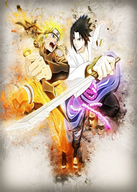 Displate Poster Clash Naruto Sasuke Bleach Fairy Tail