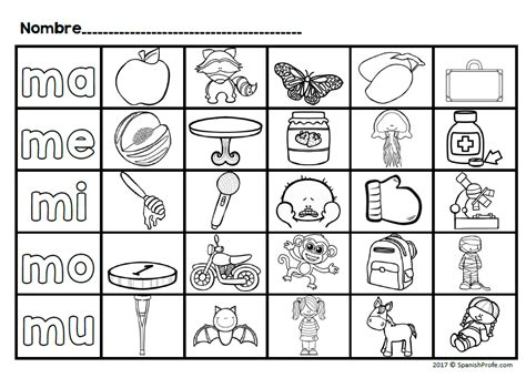 Une Palabra Y Dibujo Ma Me Mi Mo Mu Interactive Worksheet Images And