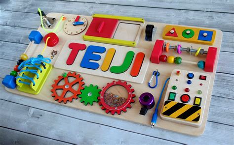 Personalized Toddler Busy Board Montessori Toy For Baby Girl Etsy