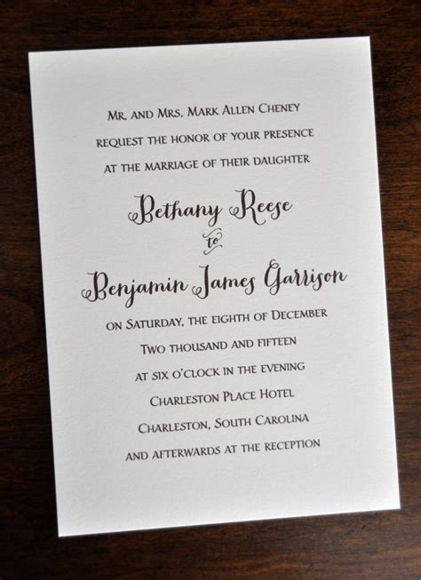 wedding invitations traditional wiregrass weddings