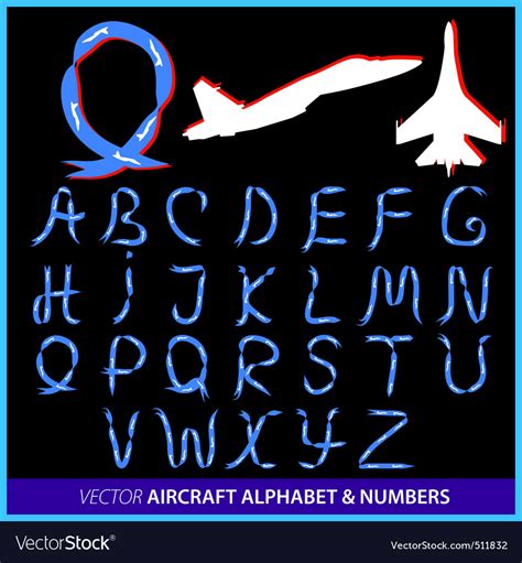 Airplane Alphabet Royalty Free Vector Image Vectorstock