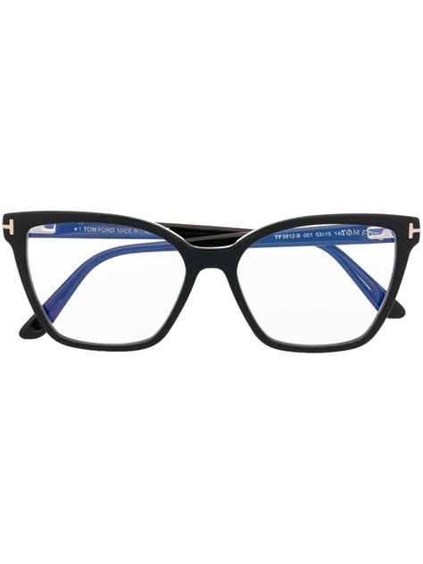 Tom Ford Square Eyeglass Frames In Black Modesens