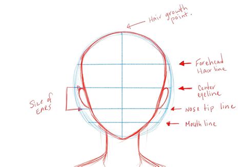 How To Draw Anime Using Guidelines Anime Drawings Face Template