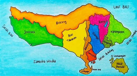 Cara Menggambar Sketsa Peta Pulau Bali Gambar Peta Pulau Bali Lengkap
