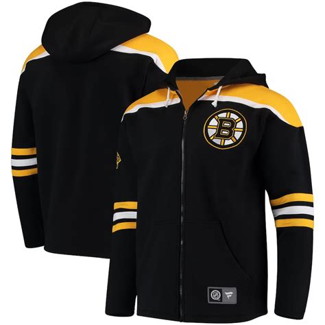 Mens Fanatics Branded Black Boston Bruins Breakaway Full Zip Hoodie
