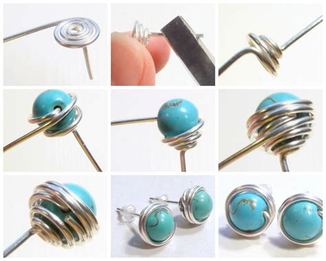 Image Result For Stud Earring Wire Wrap Earring Bijoux Wire Wrap Wire