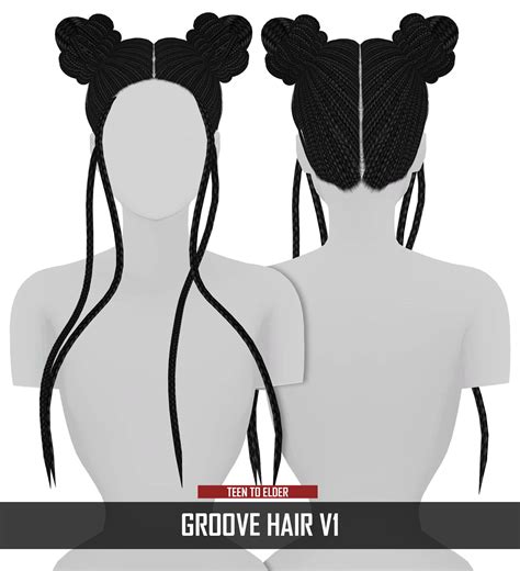 Groove Hair V1 New Mesh Compatible With Hq Mod Custom Thumbnail All Lod