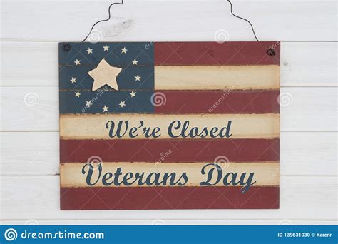 We Are Closed Veterans Day Message Stock Illustration