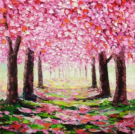 Original Oil Painting Flowering Tree Oil Painting