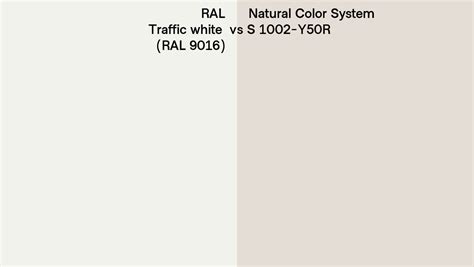 RAL Traffic White RAL 9016 Vs Natural Color System S 1002 Y50R Side