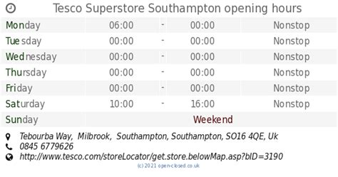 Tesco Superstore Southampton Opening Times Tebourba Way Milbrook