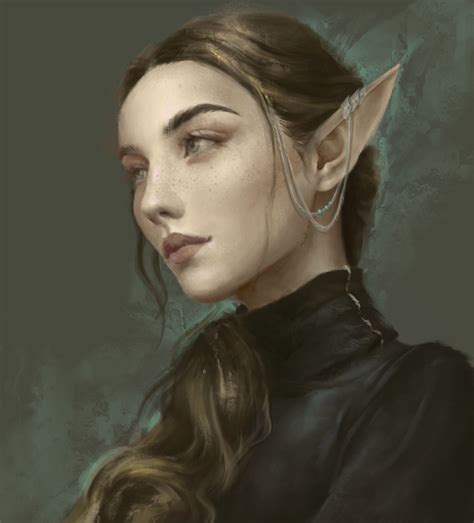 High Elf Female Portrait B Squeda De Google Portrait Elf Art