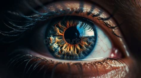 Human Brown Eye Extreme Close Up Macro Photography Ai Generated Stock