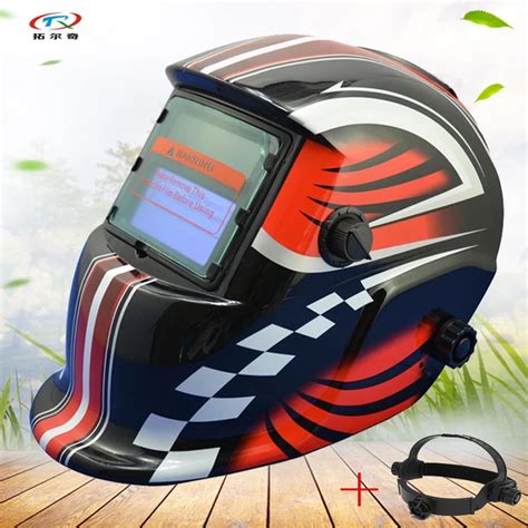 Painting Welding Helmet Decals Red Black Optoelectric Semi Automatic