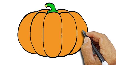 How To Draw A Pumpkin Easy Drawings Version Easy Drawings Youtube